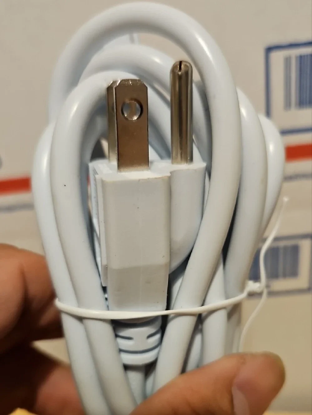 White Replacement Power Cord- Standard Two-Prong